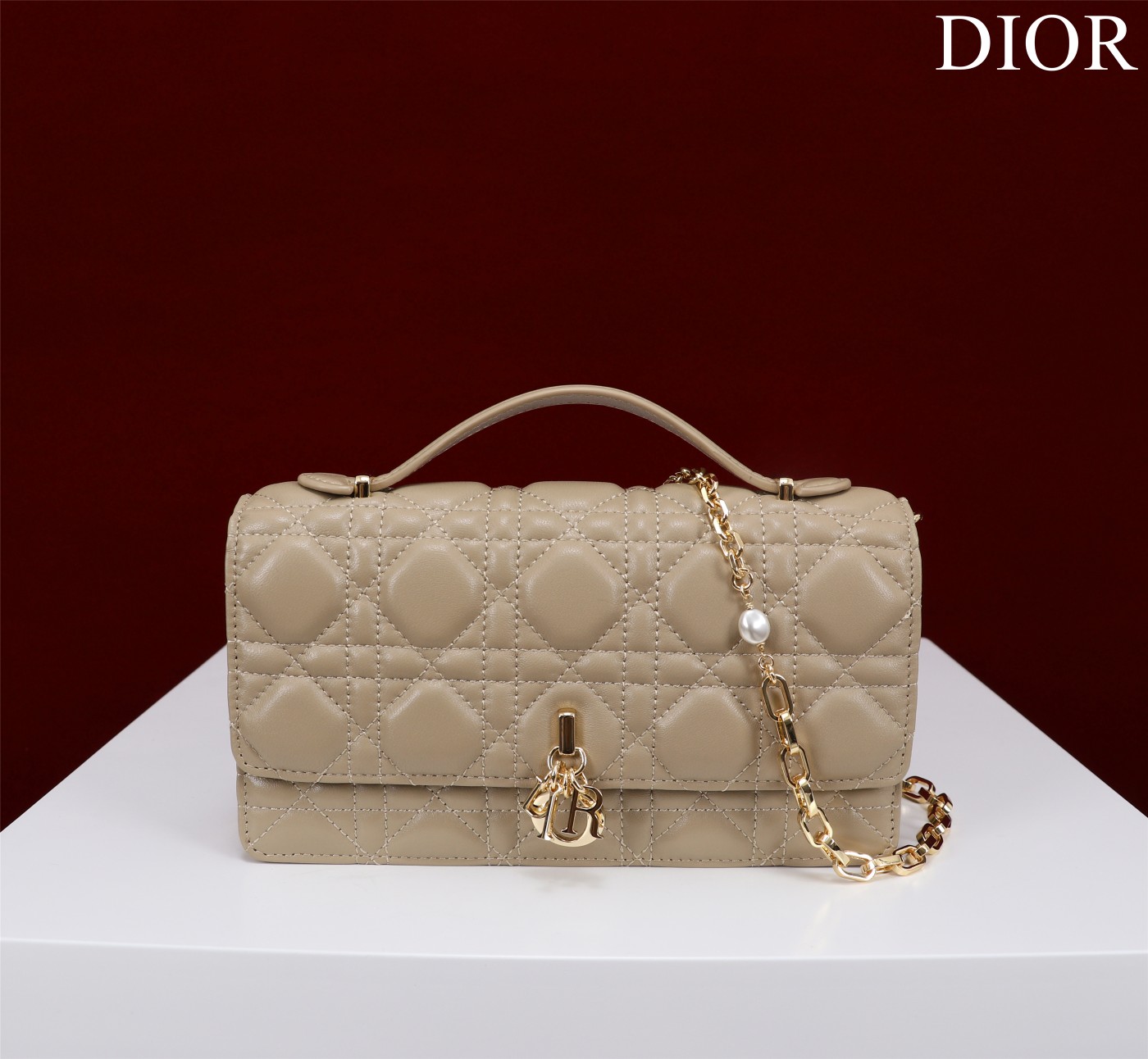 My Dior Mini Bag Powder Beige Cannage Lambskin